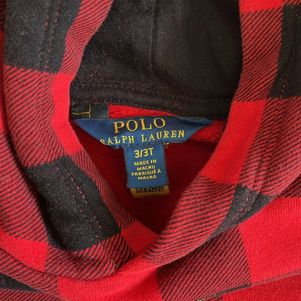 Polo bear plaid hoodie - Picture 2 of 3